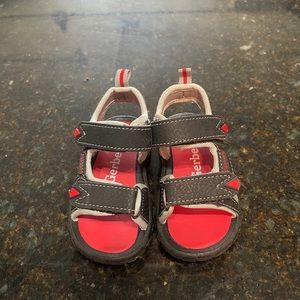 Black/ Red Velcro Gerber toddler sandals size 4